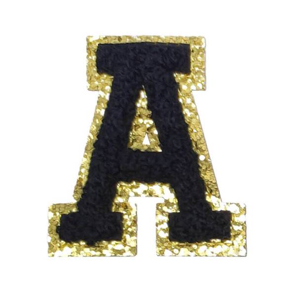 Mea Living Buchstabensticker "A" schwarz/gold Glitter