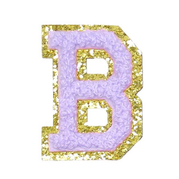 Mea Living Buchstabensticker "B" flieder/gold Glitter