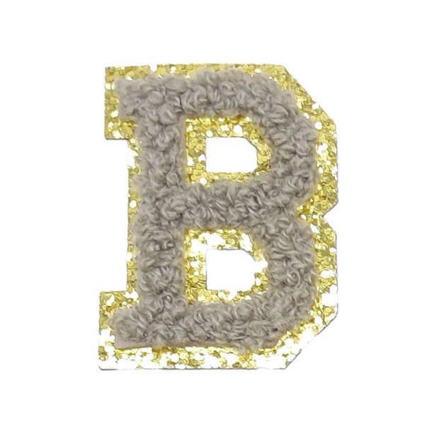 Mea Living Buchstabensticker "B" grau/gold Glitter