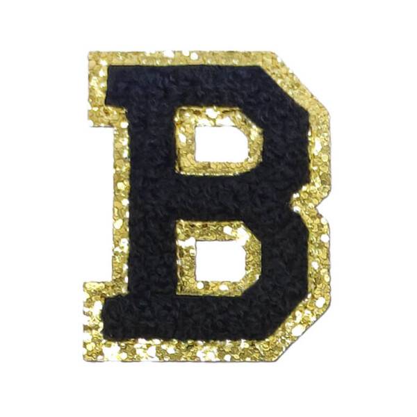 Mea Living Buchstabensticker "B" schwarz/gold Glitter
