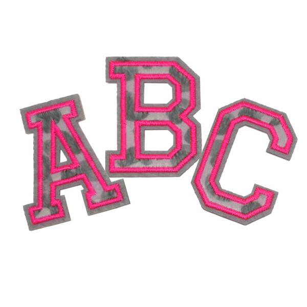 Mea Living Bügelpatch "D" Leo-Muster neonpink Super Rabatt