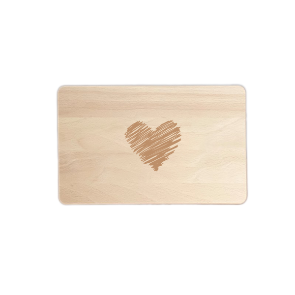 Mea Living Brettchen aus Holz "Herz gestrichelt"
