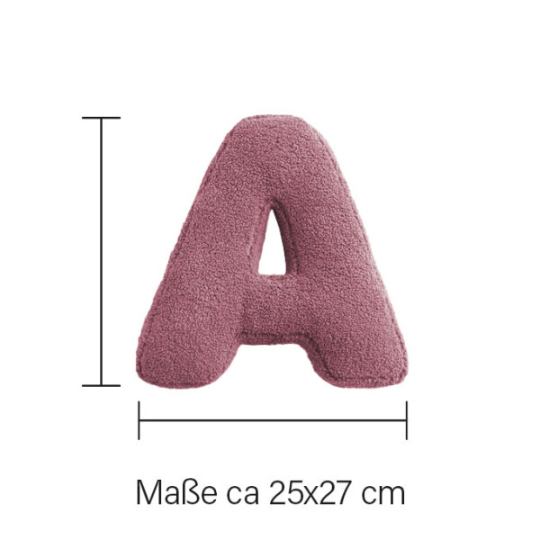 Mea Living Buchstabenkissen "A" rose Schlussverkauf