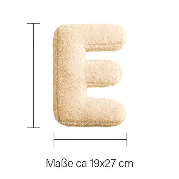 Mea Living Buchstabenkissen "E" wollweiss Versandkostenfrei