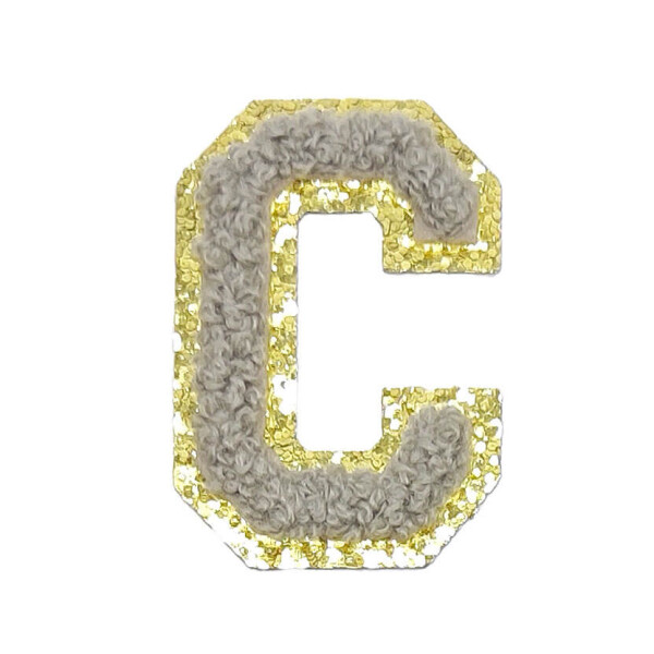 Mea Living Buchstabensticker "C" grau/gold Glitter