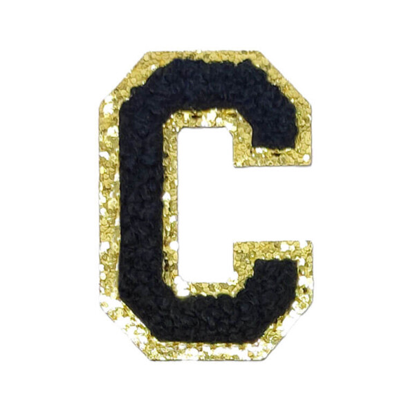 Mea Living Buchstabensticker "C" schwarz/gold Glitter