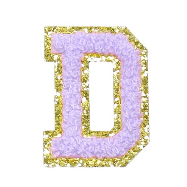 Mea Living Buchstabensticker "D" flieder/gold Glitter