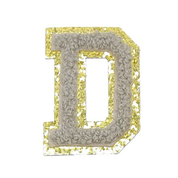 Mea Living Buchstabensticker "D" grau/gold Glitter
