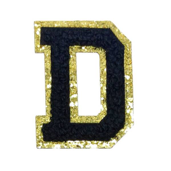 Mea Living Buchstabensticker "D" schwarz/gold Glitter
