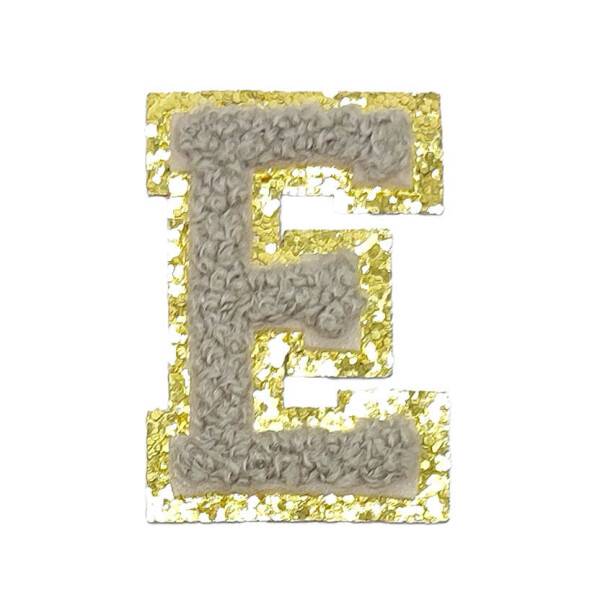 Mea Living Buchstabensticker "E" grau/gold Glitter