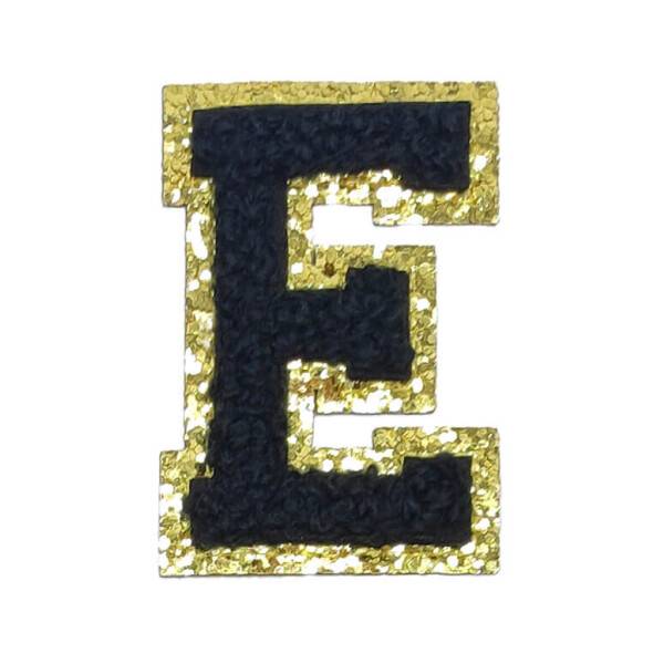 Mea Living Buchstabensticker "E" schwarz/gold Glitter