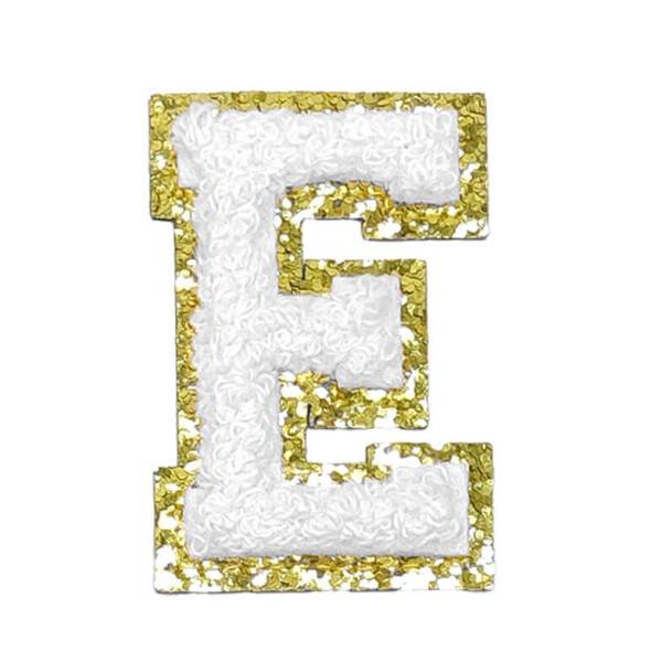 Mea Living Buchstabensticker "E" weiß/gold Glitter