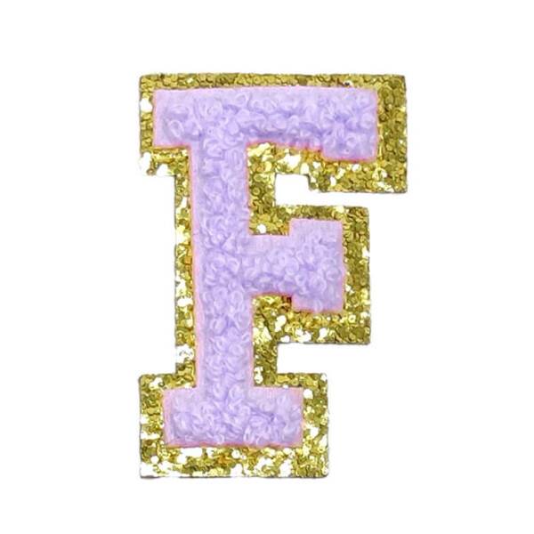 Mea Living Buchstabensticker "F" flieder/gold Glitter