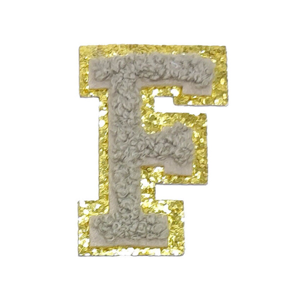 Mea Living Buchstabensticker "F" grau/gold Glitter