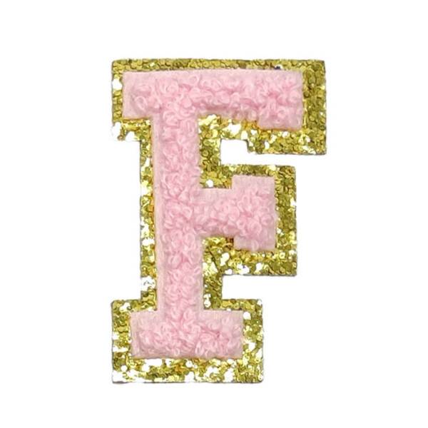 Mea Living Buchstabensticker "F" rosa/gold Glitter