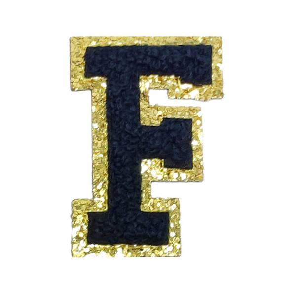 Mea Living Buchstabensticker "F" schwarz/gold Glitter