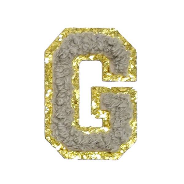 Mea Living Buchstabensticker "G" grau/gold Glitter
