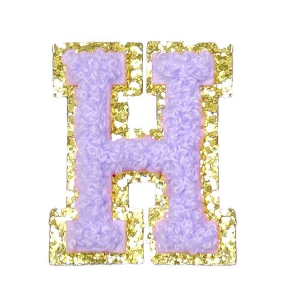 Mea Living Buchstabensticker "H" flieder/gold Glitter