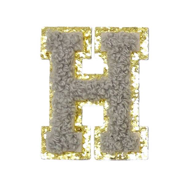 Mea Living Buchstabensticker "H" grau/gold Glitter