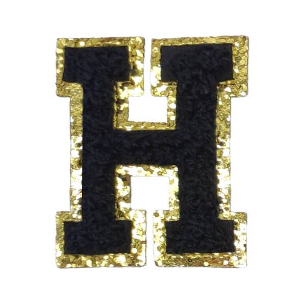 Mea Living Buchstabensticker "H" schwarz/gold Glitter