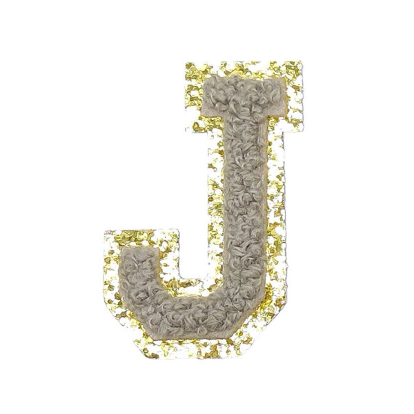 Mea Living Buchstabensticker "J" grau/gold Glitter