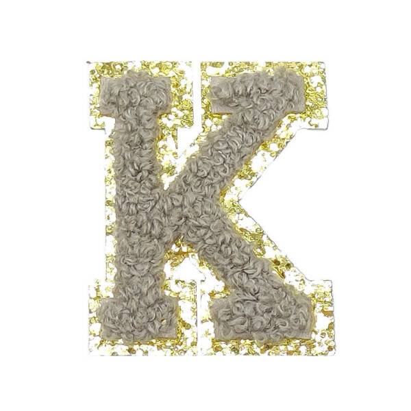 Mea Living Buchstabensticker "K" grau/gold Glitter