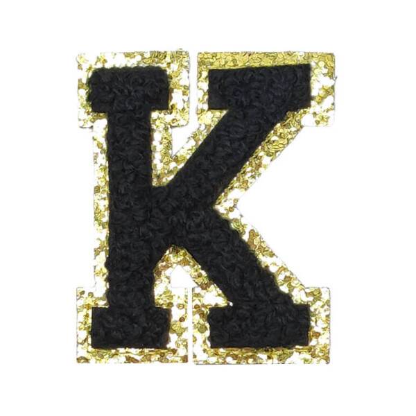 Mea Living Buchstabensticker "K" schwarz/gold Glitter