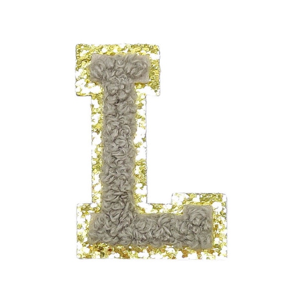 Mea Living Buchstabensticker "L" grau/gold Glitter