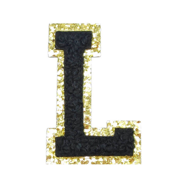 Mea Living Buchstabensticker "L" schwarz/gold Glitter