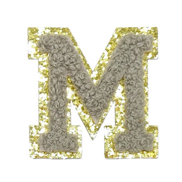 Mea Living Buchstabensticker "M" grau/gold Glitter