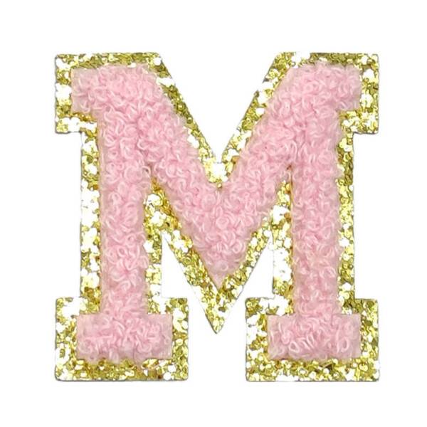 Mea Living Buchstabensticker "M" rosa/gold Glitter