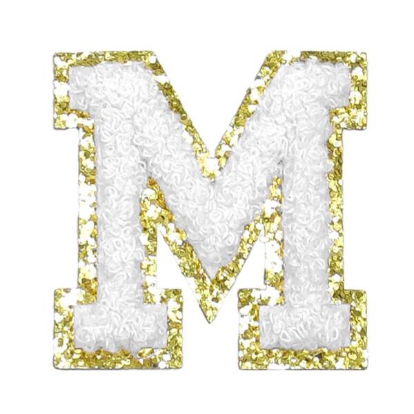 Mea Living Buchstabensticker "M" weiß/gold Glitter