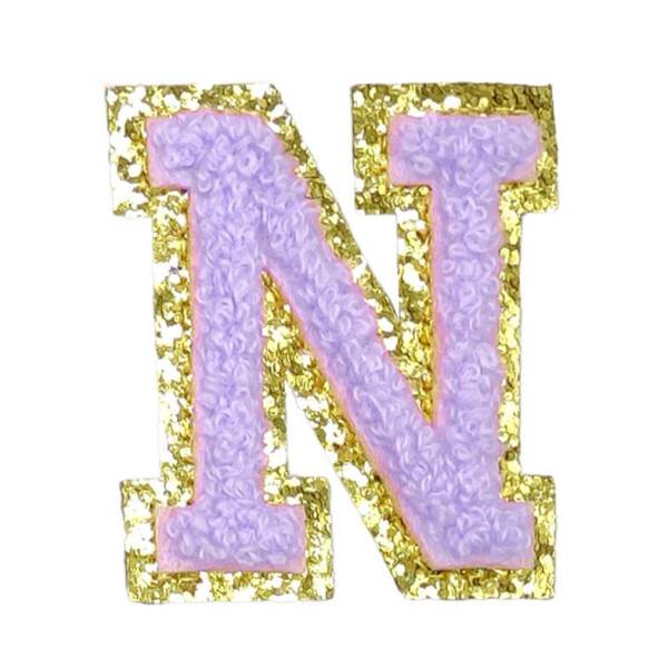Mea Living Buchstabensticker "N" flieder/gold Glitter