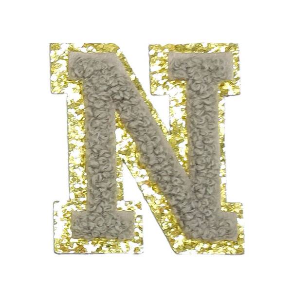 Mea Living Buchstabensticker "N" grau/gold Glitter