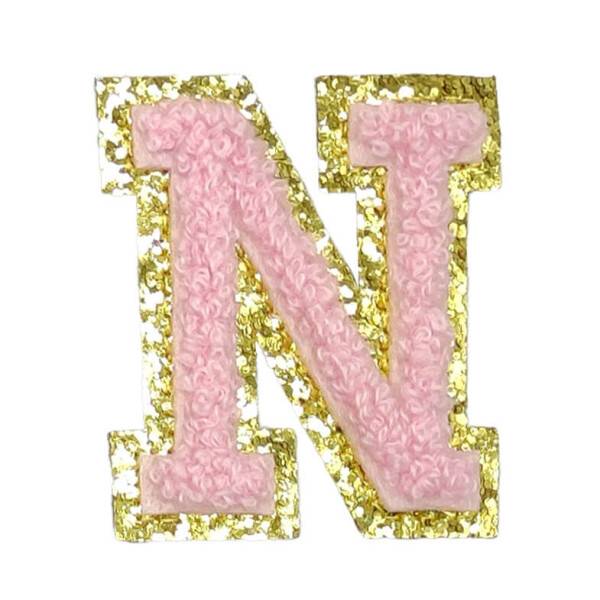 Mea Living Buchstabensticker "N" rosa/gold Glitter