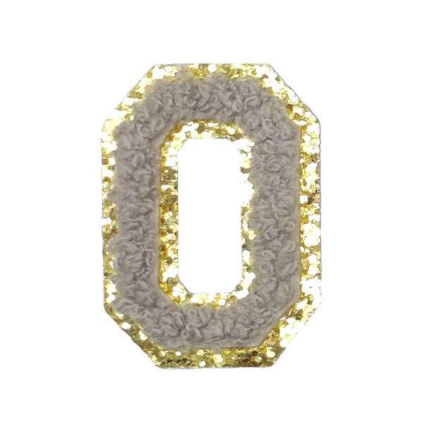 Mea Living Buchstabensticker "O" grau/gold Glitter