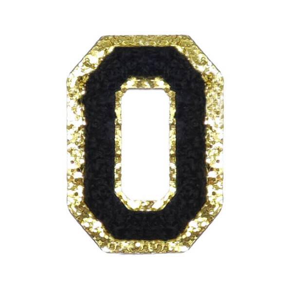 Mea Living Buchstabensticker "O" schwarz/gold Glitter