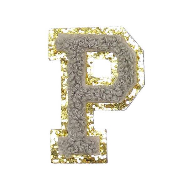 Mea Living Buchstabensticker "P" grau/gold Glitter