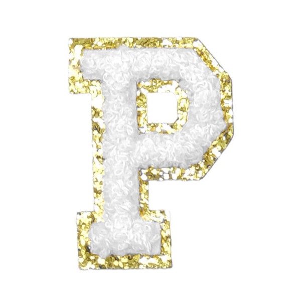 Mea Living Buchstabensticker "P" weiß/gold Glitter