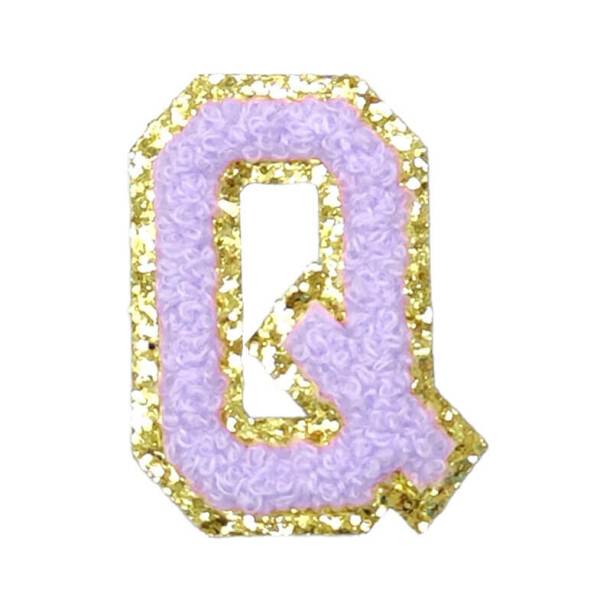 Mea Living Buchstabensticker "Q" flieder/gold Glitter