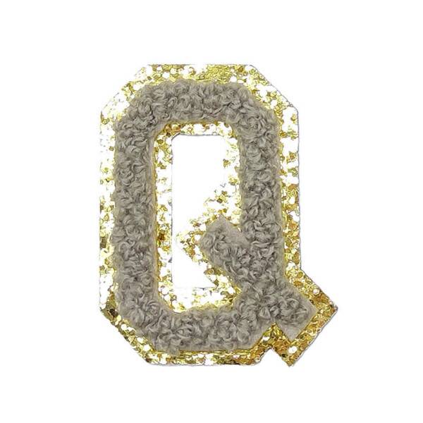 Mea Living Buchstabensticker "Q" grau/gold Glitter