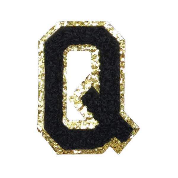 Mea Living Buchstabensticker "Q" schwarz/gold Glitter