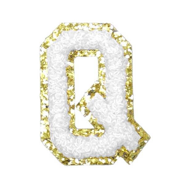 Mea Living Buchstabensticker "Q" weiß/gold Glitter