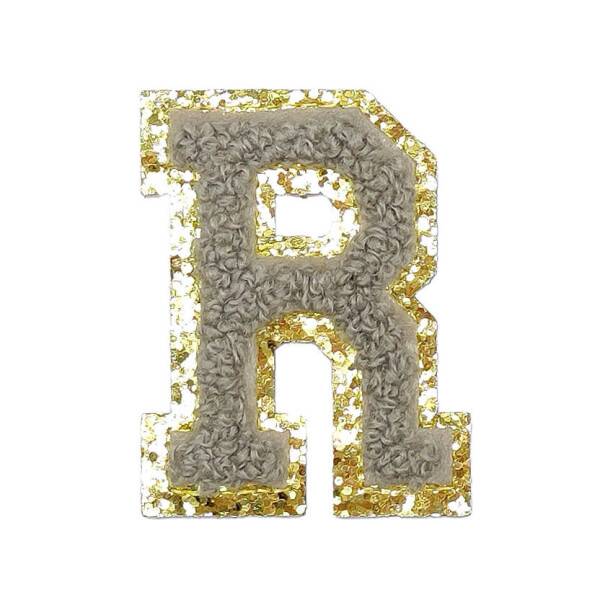Mea Living Buchstabensticker "R" grau/gold Glitter