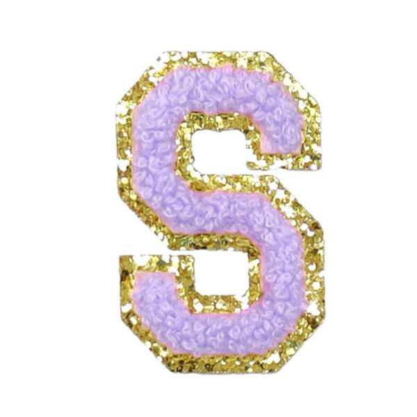 Mea Living Buchstabensticker "S" flieder/gold Glitter