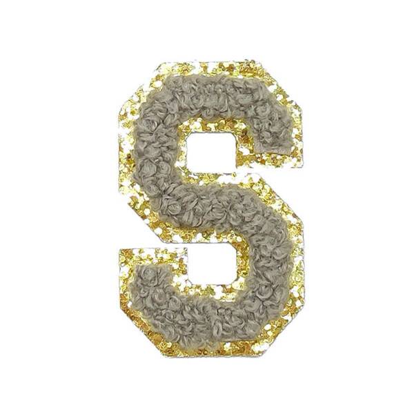Mea Living Buchstabensticker "S" grau/gold Glitter