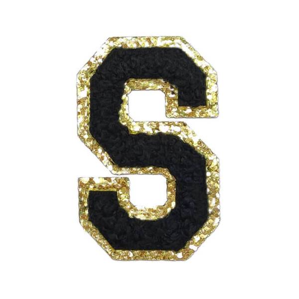 Mea Living Buchstabensticker "S" schwarz/gold Glitter