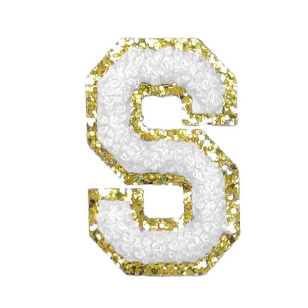 Mea Living Buchstabensticker "S" weiß/gold Glitter