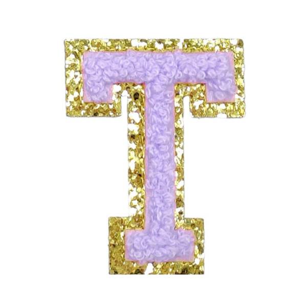 Mea Living Buchstabensticker "T" flieder/gold Glitter