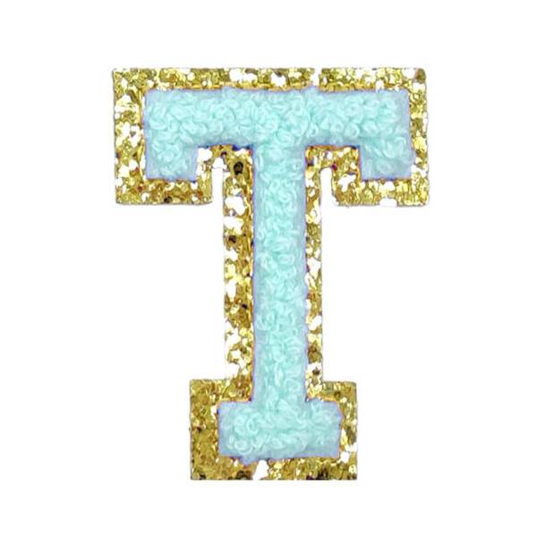 Mea Living Buchstabensticker "T" mint/gold Glitter
